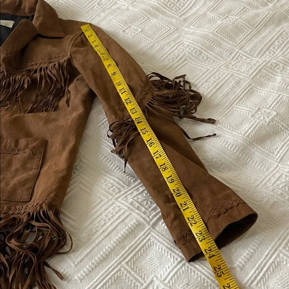 western native Brown Suede Fringe Jacket vintage - Picture 9 of 17